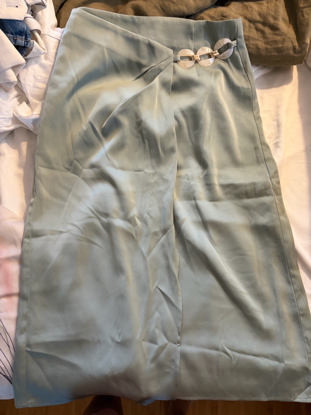 MOTF Sage Green Midi Pencil Skirt